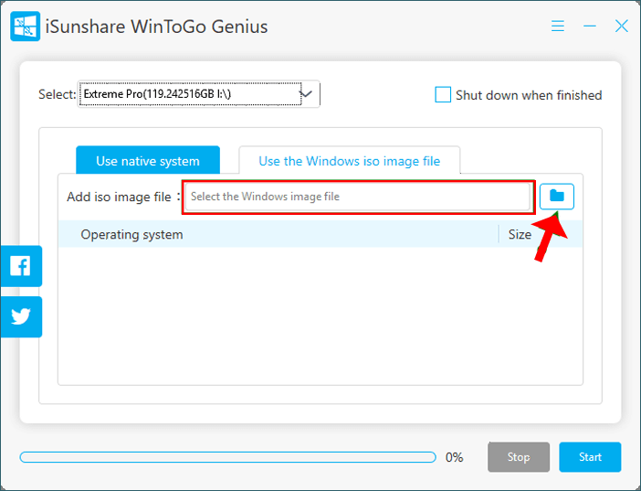 cliquez sur licone du dossier pour telecharger le fichier image windows