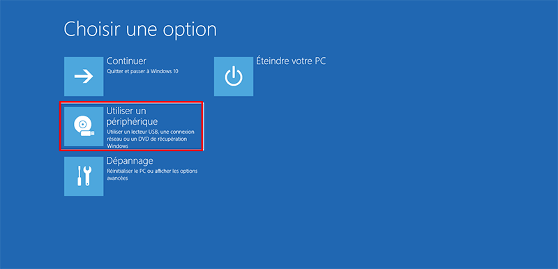 cliquez sur loption utiliser un appareil