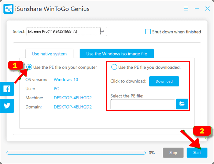 cliquez utilisez le pe sur votre ordinateur et cliquez demarrer