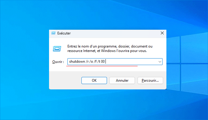 commande run shutdown