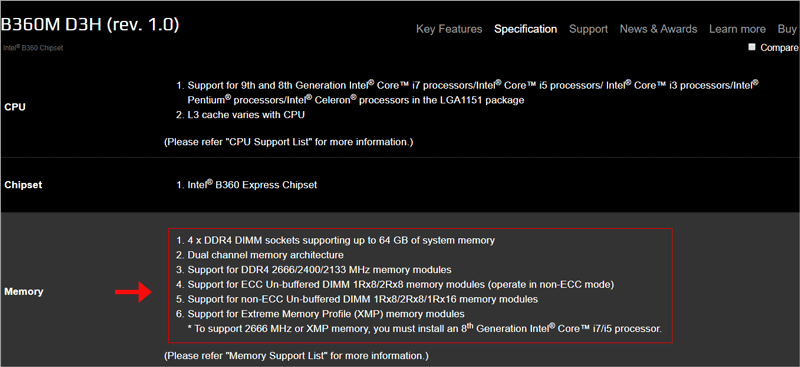 compatibilite entre la carte mere et la memoire
