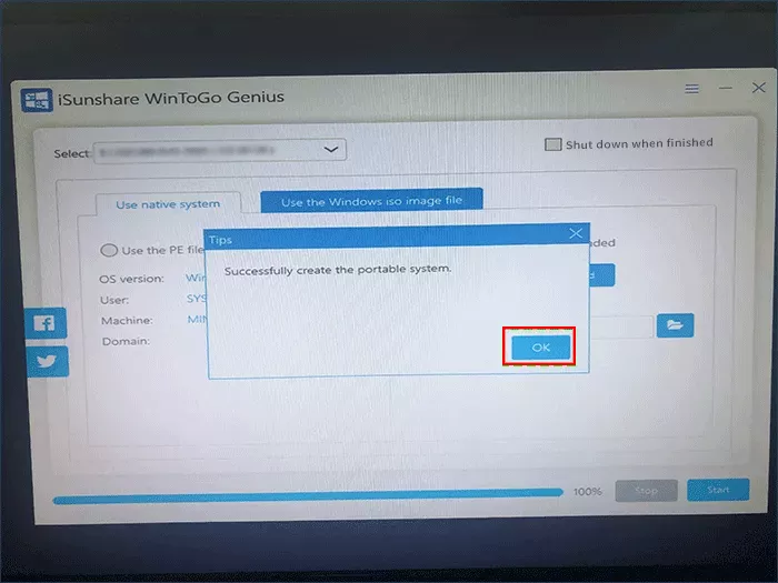 creer le systeme portable avec succes