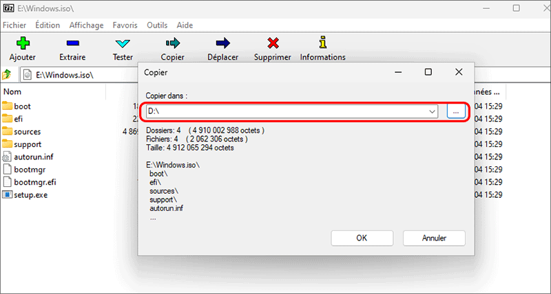 selectionner un chemin a enregistrer
