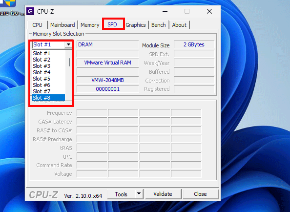 verifier lemplacement ram via cpu z software
