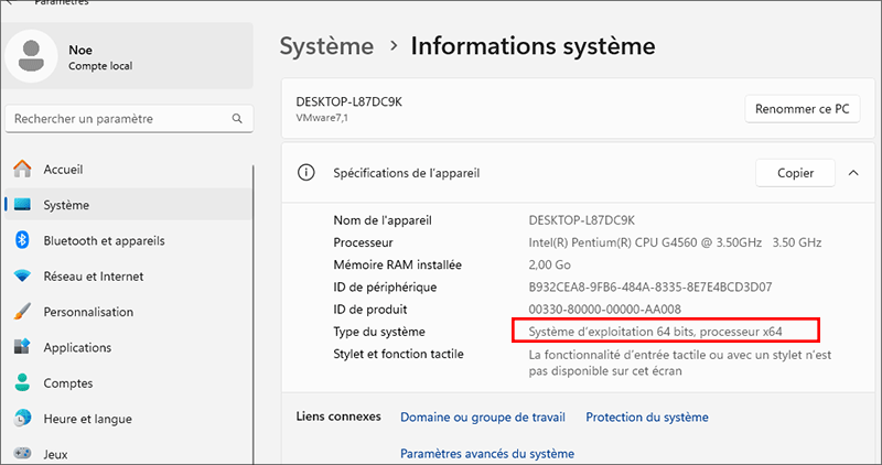 type de système de contrôle